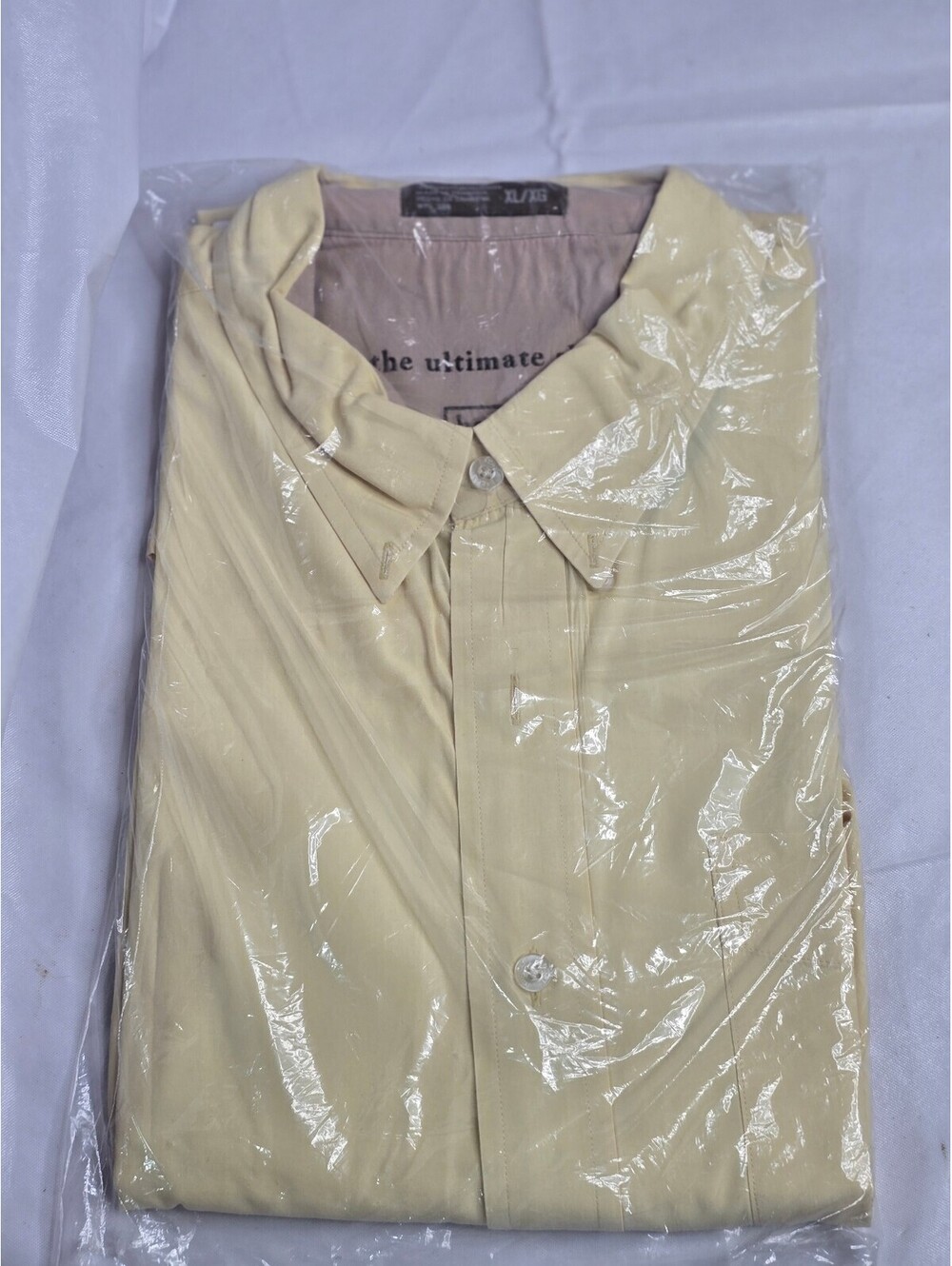 Haggar Generations The Ultimate Shirt XL Beige Cotton Button-Up